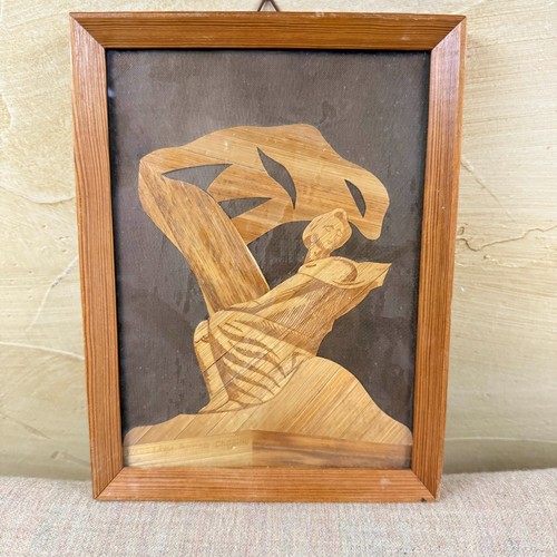Vintage paglia arte intarsio