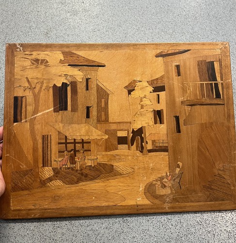 Pannello intarsio legno - pannello,