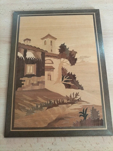 Quadro vintage intarsiato
