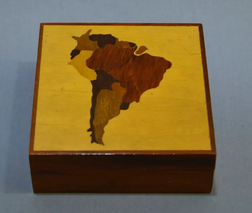 Exotic wood box and marquetry