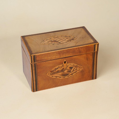 Georgian shell inlaid tea - inlaid,