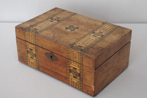 Antica scatola legno con - antica,