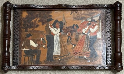 Vassoio antico vintage legno